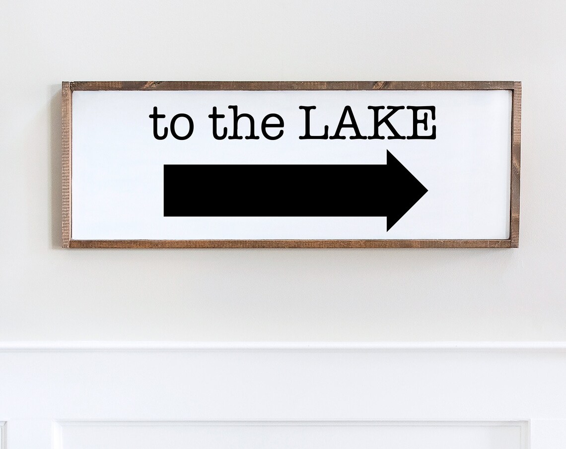 To the Lake Arrow Directional Sign Farmhouse Lake House Decor Poster