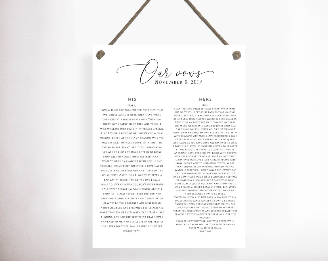 Wedding Vows Script With Date, Anniversary Gift