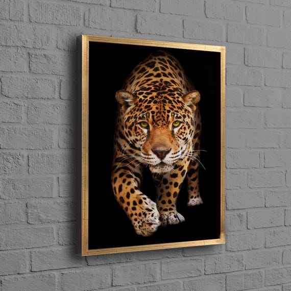 Holiday Decor Art Man Cave Wall Animal Canvas Leopard Wild Poster Personalized Gifts Housewarming Gift