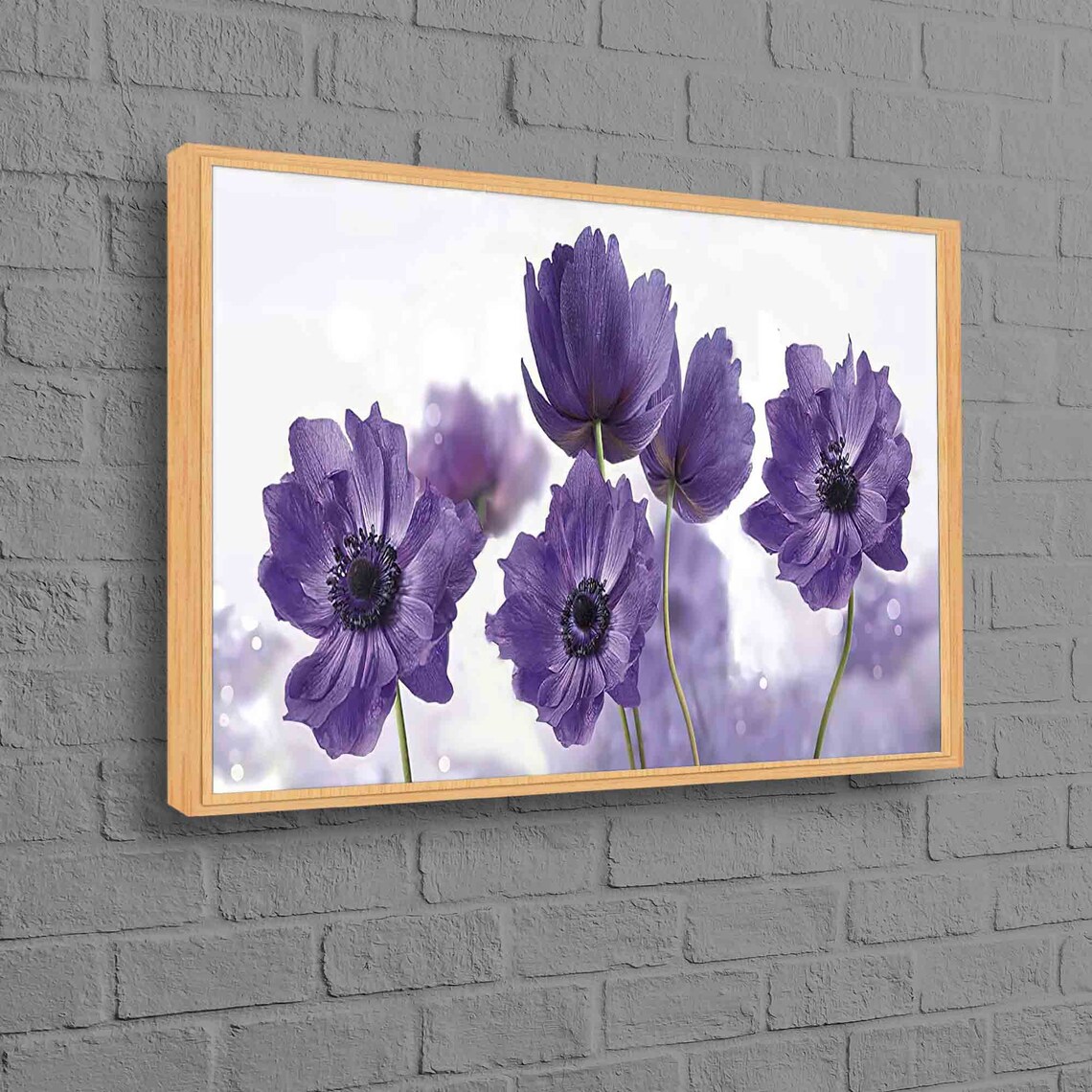 Purple Flower Botanical Art Print, Abstract Wall Decor