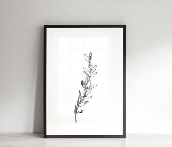 Watercolor Botanical Print Set, Farmhouse Wall Art Print