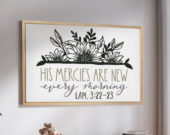 His Mercies Are New Every Morning Faux Wood Art Print