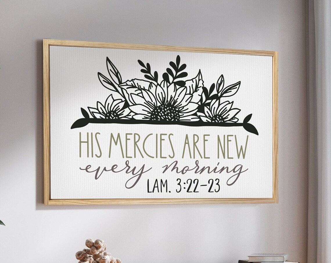 His Mercies Are New Every Morning Faux Wood Art Print