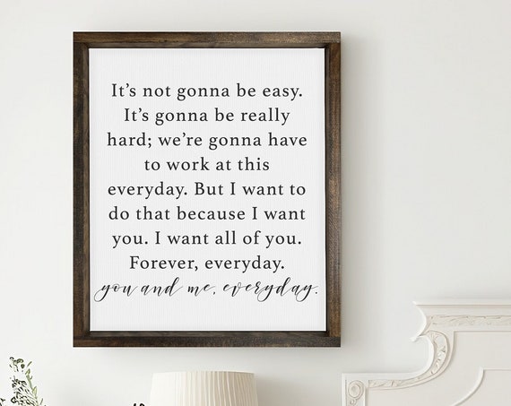 You And Me Everyday, The Notebook Quote Art Print
