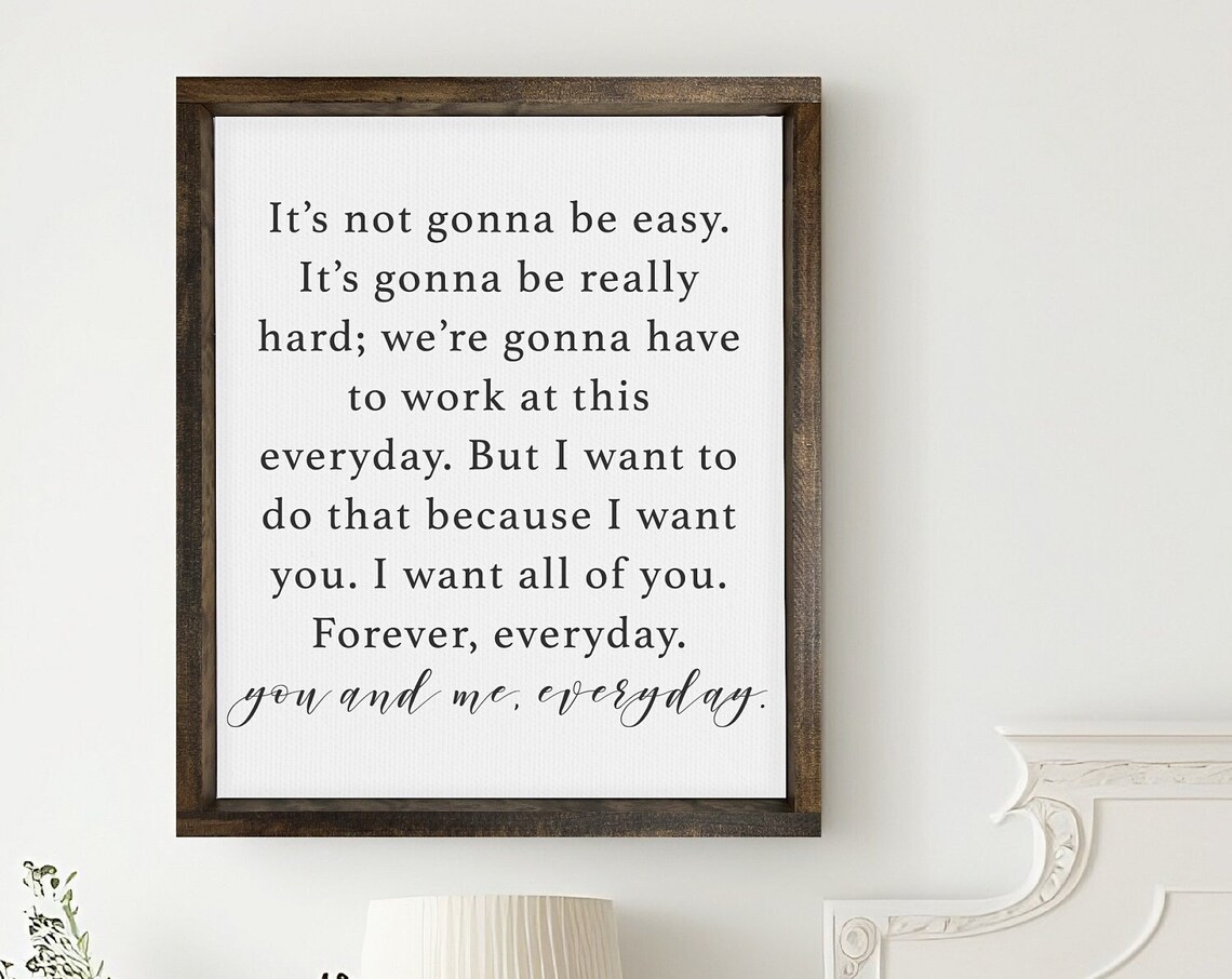 You And Me Everyday, The Notebook Quote Art Print