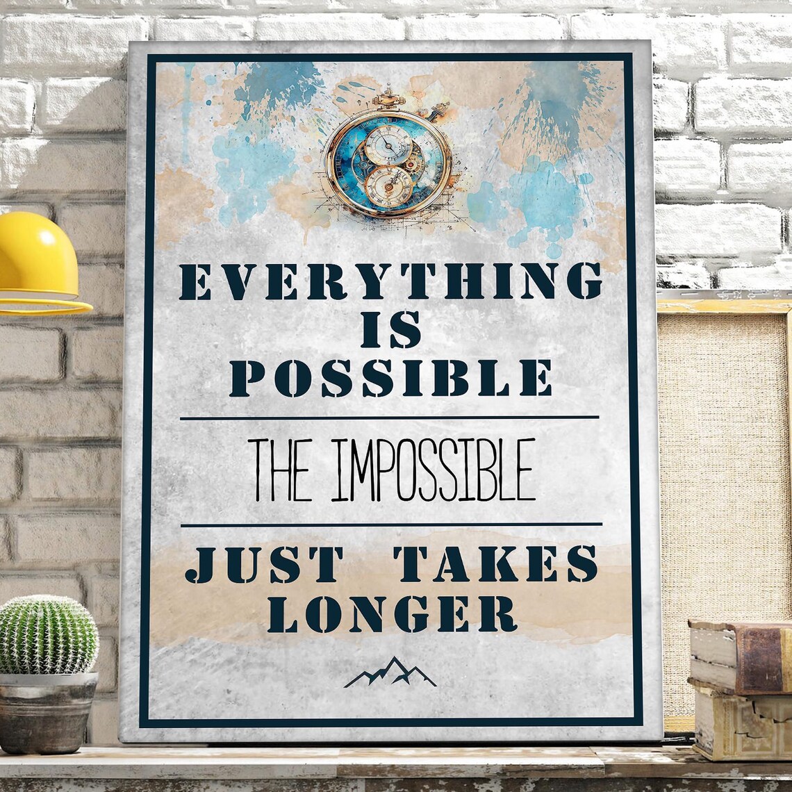 Everything Is Possible Motivation Poster, Affirmation Art