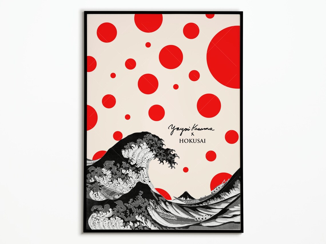 Yayoi Kusama x Hokusai Poster, Art Print