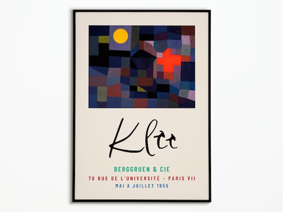 Paul Klee 1955 Berggruen Exhibition Yellow Sun Abstract Art Poster