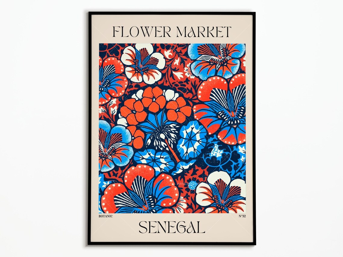 Flower Market Floral Art Print, Poster Decor