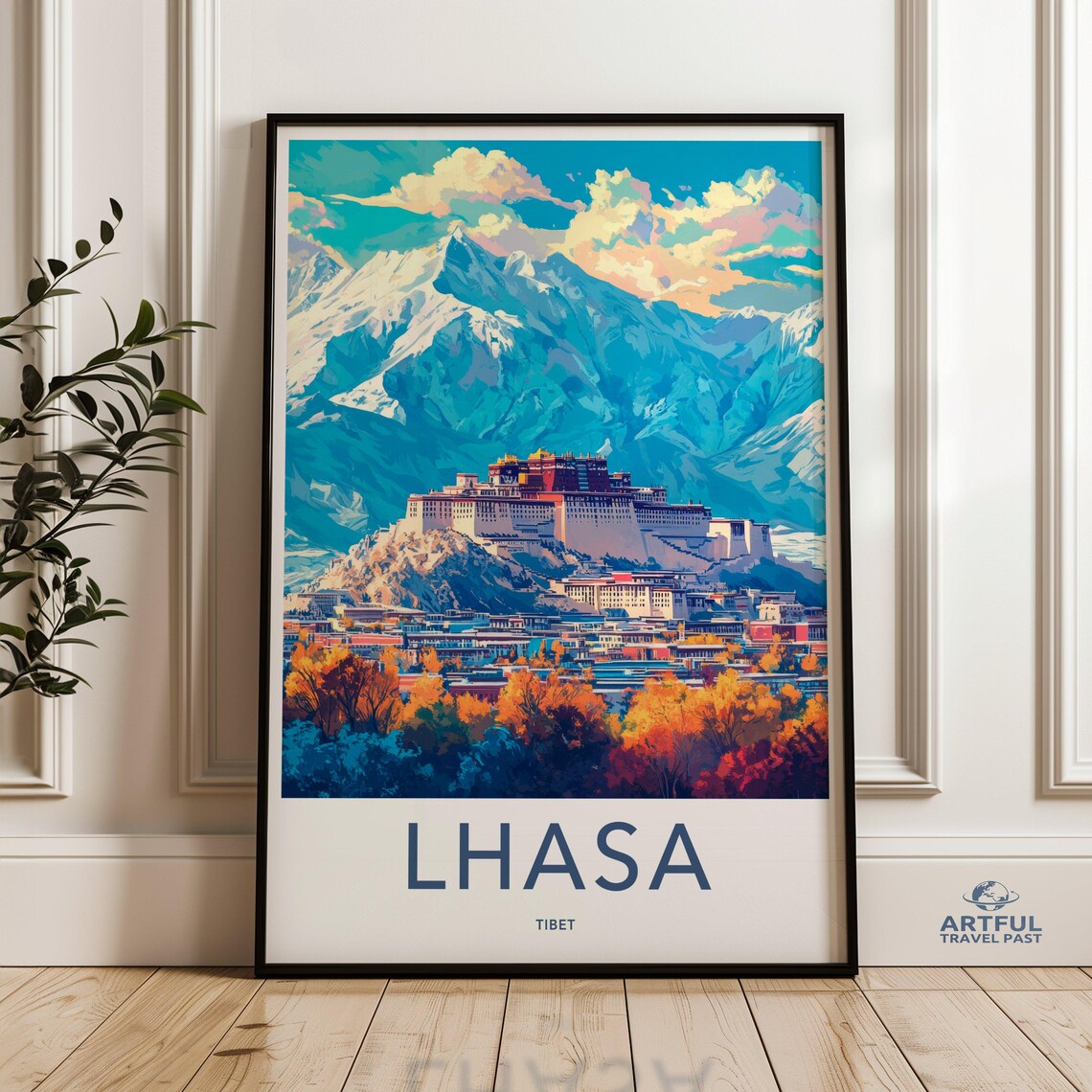 Lhasa Tibet Potala Palace Himalayan Mountain Art Travel Poster