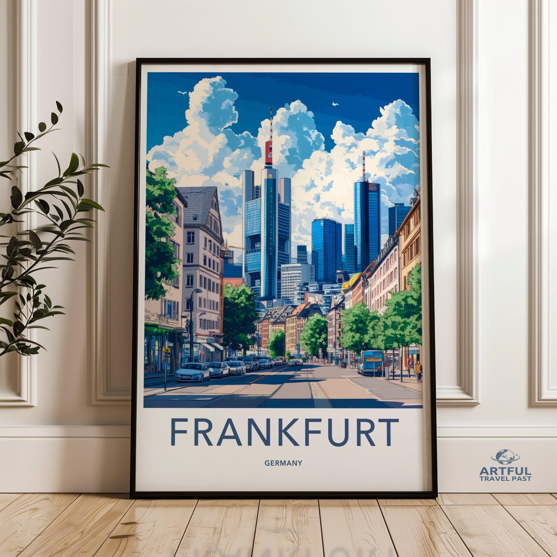 Frankfurt Skyline Wall Art Cityscape Print Urban Decor Modern Poster Germany City Home