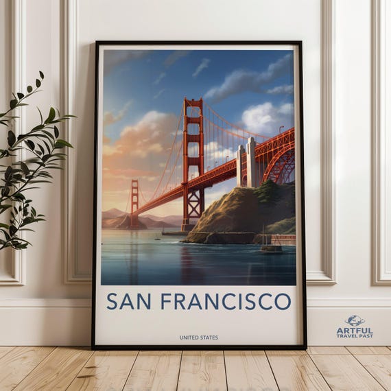 San Francisco Wall Art Golden Gate Bridge Print Usa Cityscape Famous Landmarks Poster Home Decor