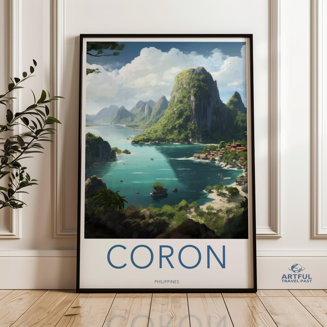 Coron Philippines Tropical Lagoon and Karst Islands Travel Poster
