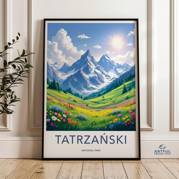 Tatrzański National Park Alpine Meadow Wildflower Travel Poster