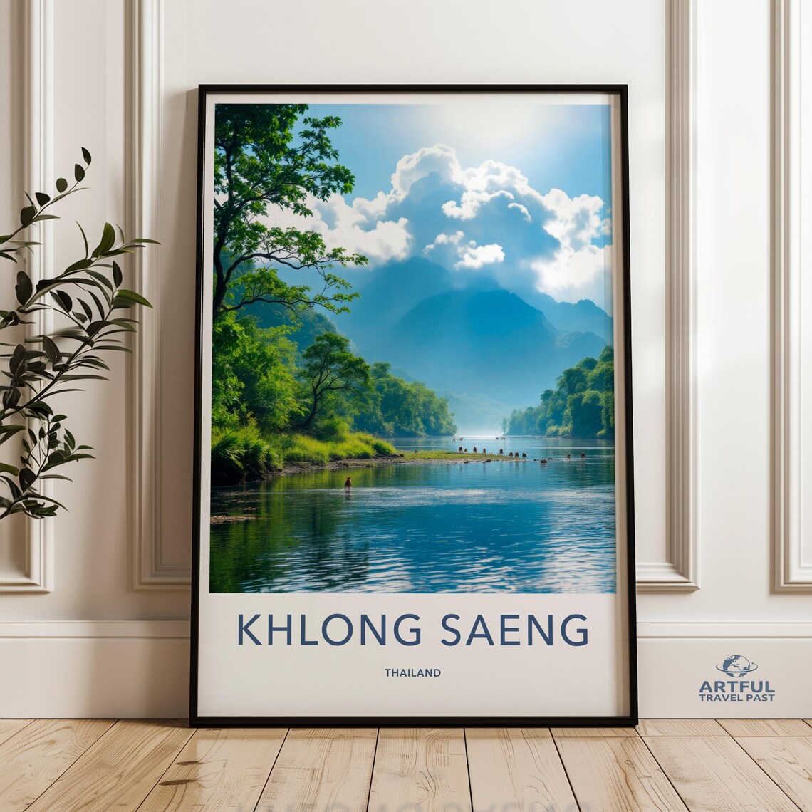 Khlong Saeng Thailand River Jungle Swimmers Landscape Travel Poster