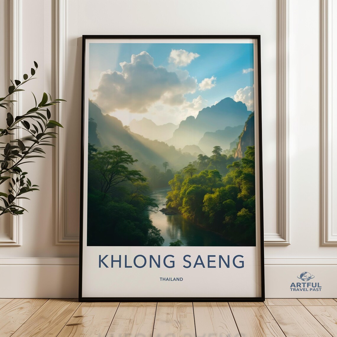 Khlong Saeng Thailand Misty River Jungle Mountains Travel Poster