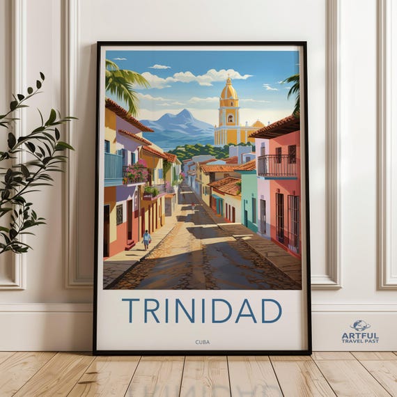 Trinidad Wall Art Colorful Cuban Streets Poster Historic Architecture Print Vibrant Cityscape Decor Travel Lover Gift