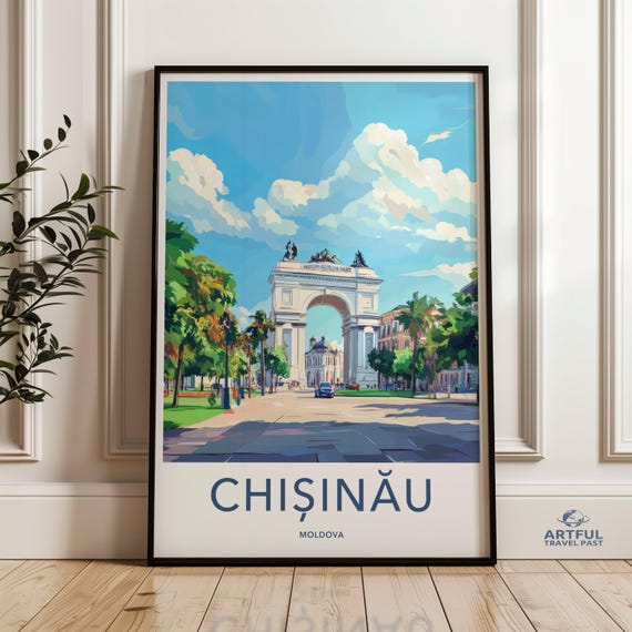 Chisinau Moldova Wall Art Travel Poster Cityscape Print Home Decor European Landmark Illustration Gift For Travelers