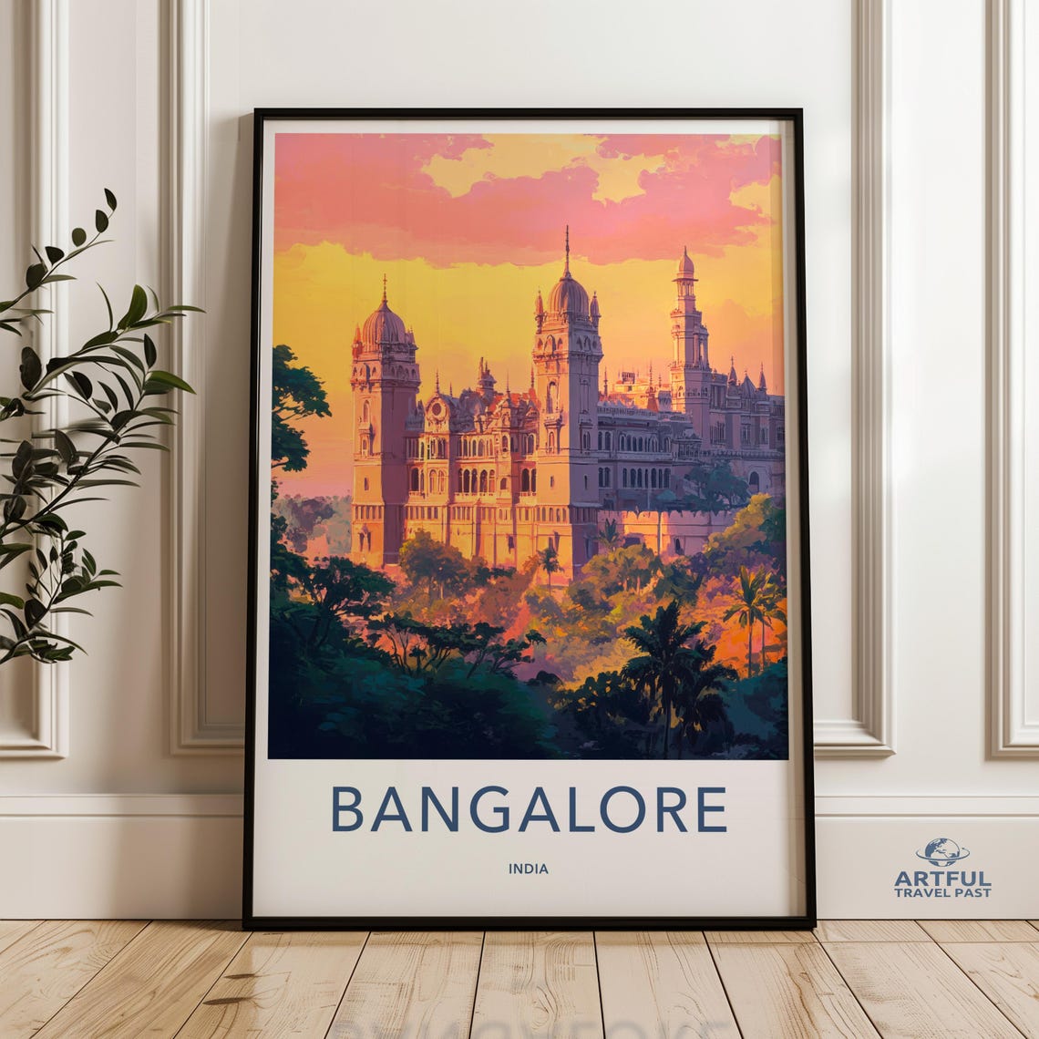 Bangalore India Palace Sunset Ornamental Architecture Travel Poster