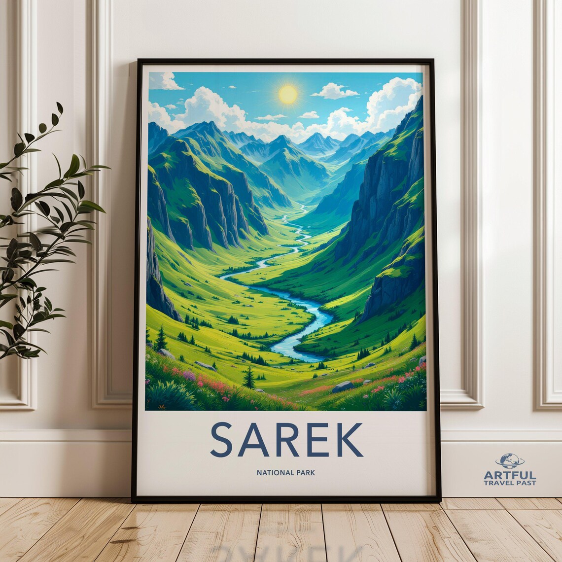 Sarek National Park Green Valley River Sweden Landscape Poster