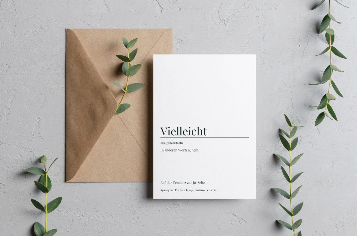 Vielleicht Funny German Word Definition Indecision Art Poster - Image 4