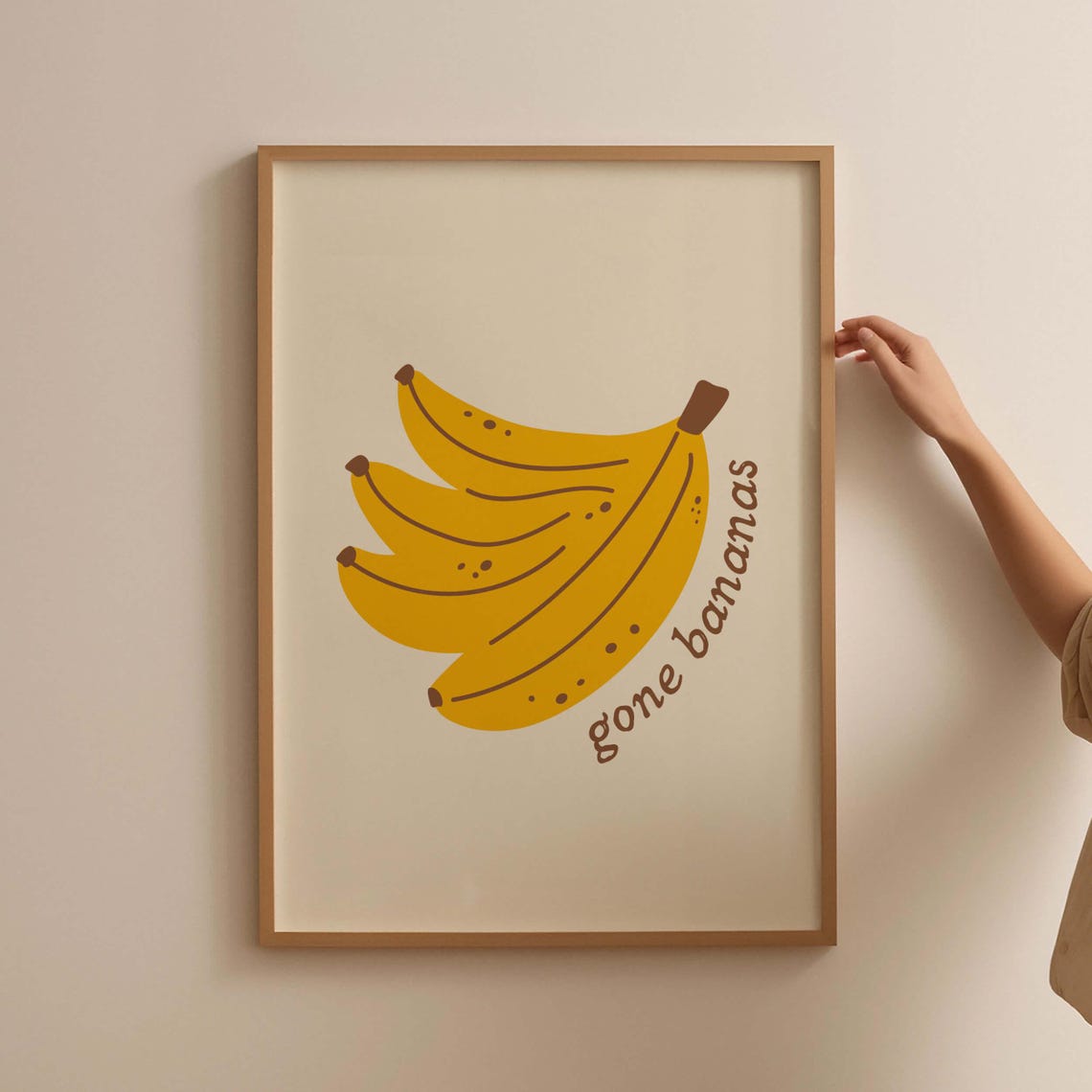 Gone Bananas Yellow Fruit Mid Century Retro Kitchen Fun Poster