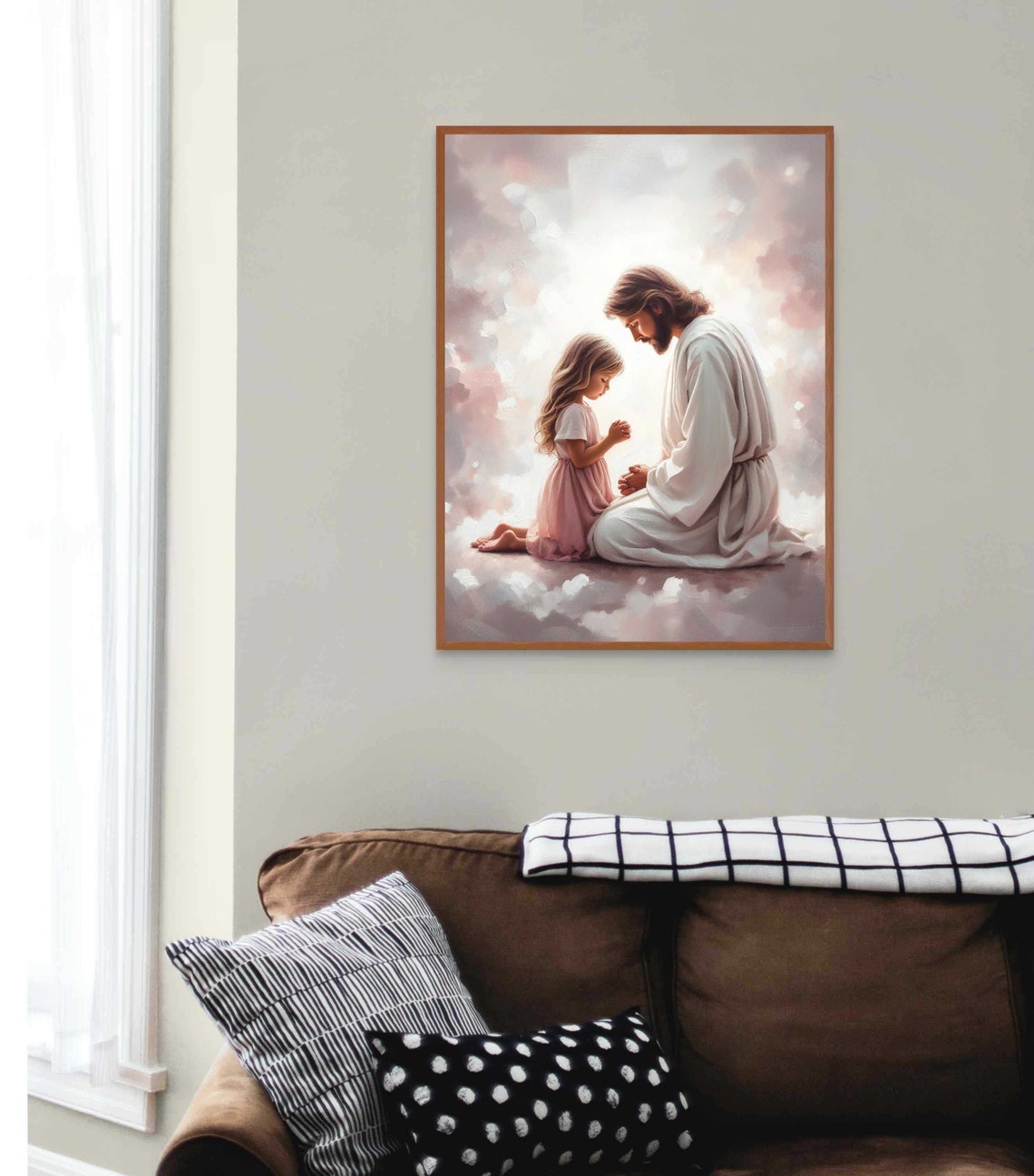 Innocent Faith Jesus Praying With Little Girl Christian Art Picture Of Jesus Jesus Painting Christian Wall Art Lds Bible Art - Image 3
