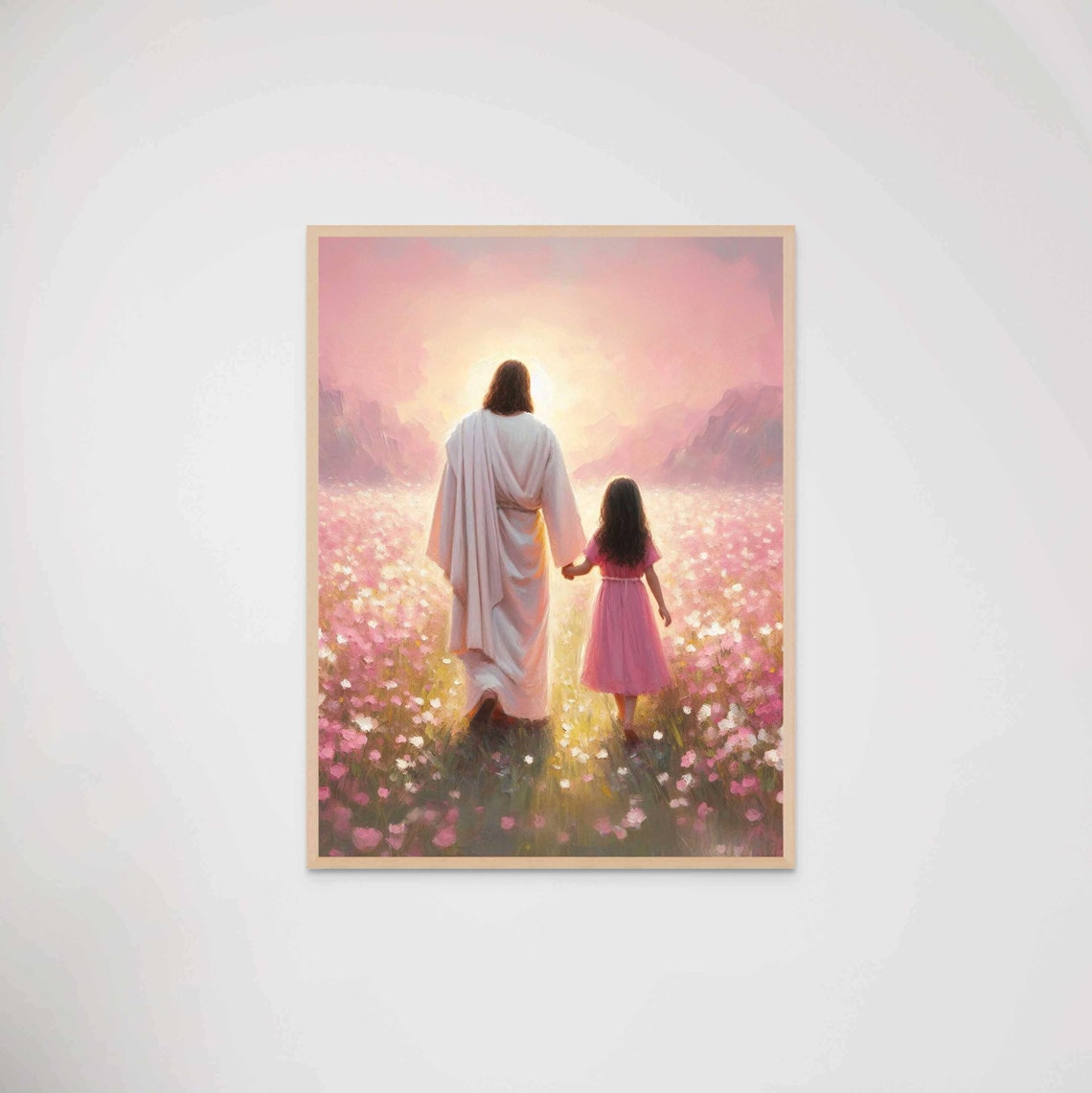 Follow Him Christian Painting Jesus And Girl Jesus Painting Lds Art Bible Prints Christian Art For Kids Christian Art Jesus And Kids