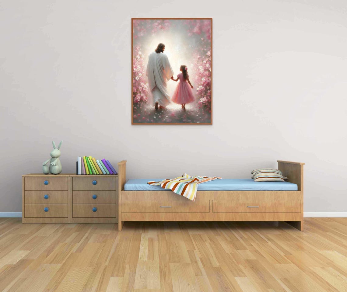 Traveled Road Christian Art Jesus With Girl Picture Of Jesus Christian Art For Women Jesus Art Lds Prints Bible Art Catholic Art - Image 2