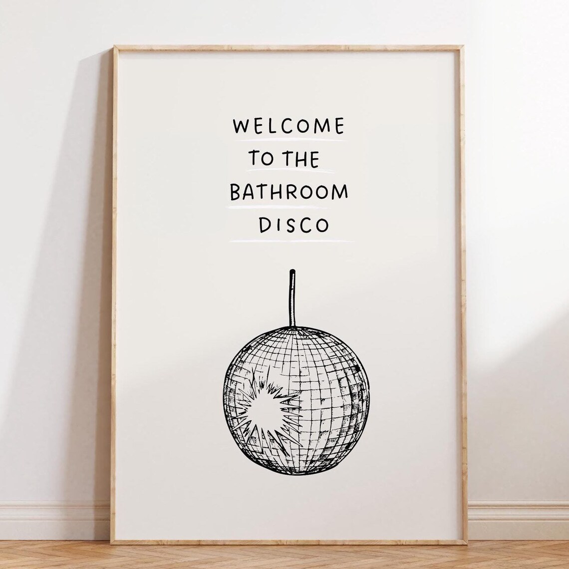 Bathroom Disco Print, Minimalist Bathroom Decor