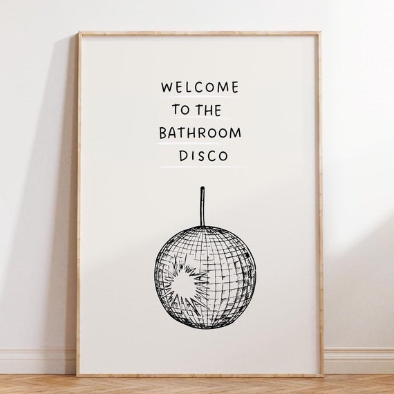 Bathroom Disco Print, Minimalist Bathroom Decor