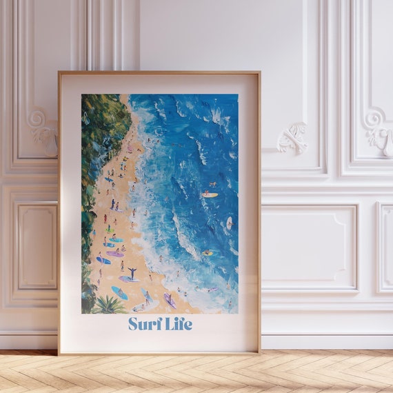 Retro Beach Print As Above Couch Art Surf Poster Or Coastal Prints For Aesthetic Room Decor Boho Decor Beach Poster Waves Surf Poster