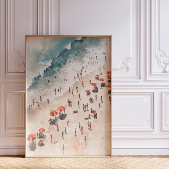 Retro Beach Print Surf Poster Coastal Wall Art Surf Print Beachy Room Decor Waves Poster Beach Poster Surf Wall Art Coastal Prints