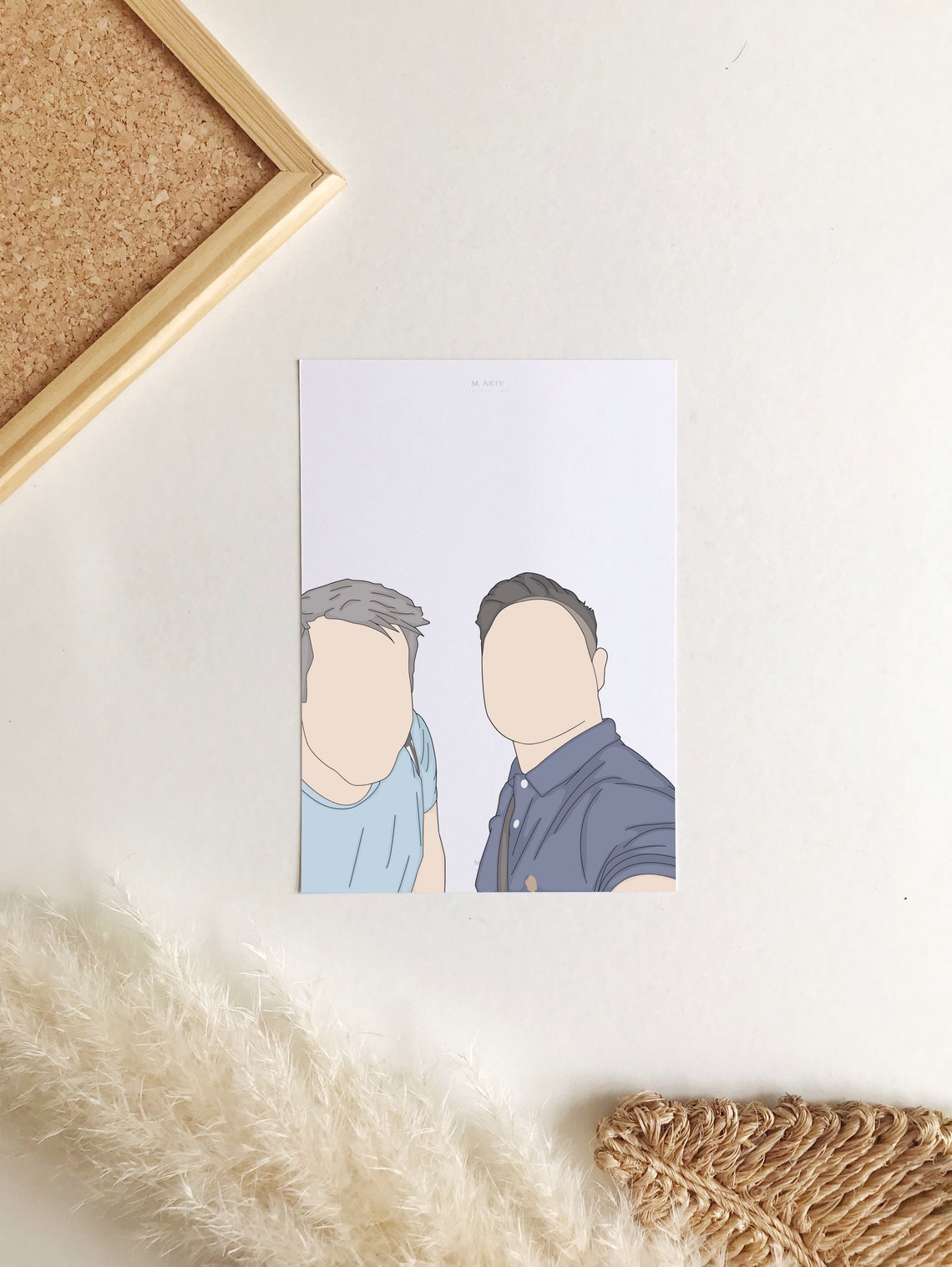Couple Portrait Illustration Custom Portrait Couple Loved One Portrait Custom Drawing Couple Personalized Illustration Portrait Custom - Image 2