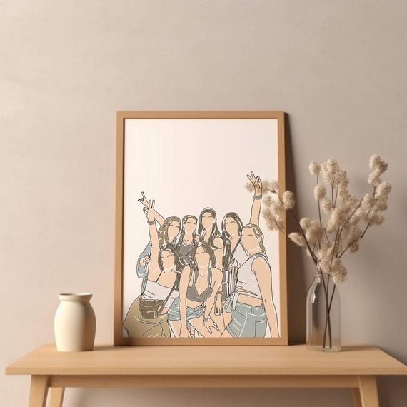 Personalized Illustration Portrait Best Friend Png Best Friend Portrait Best Friend Bday Female Friend Gift Soul Sister Gift Custom