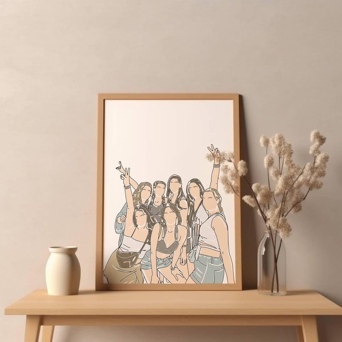 Personalized Illustration Portrait Best Friend Png Best Friend Portrait Best Friend Bday Female Friend Gift Soul Sister Gift Custom