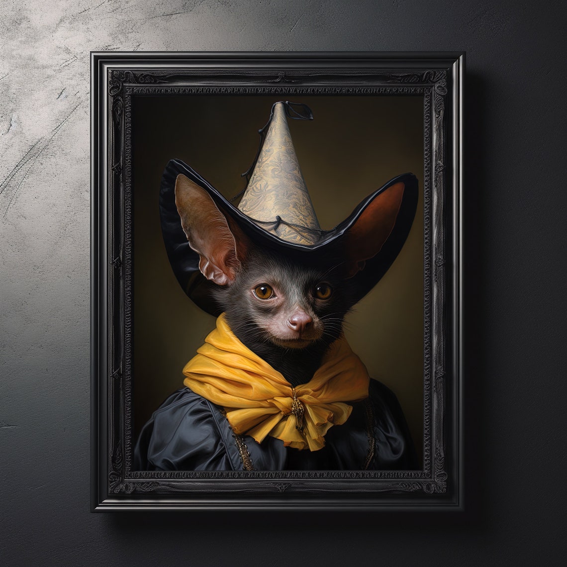 Victorian Vampire Bat Witch Portrait Halloween Gothic Dark Wall Art