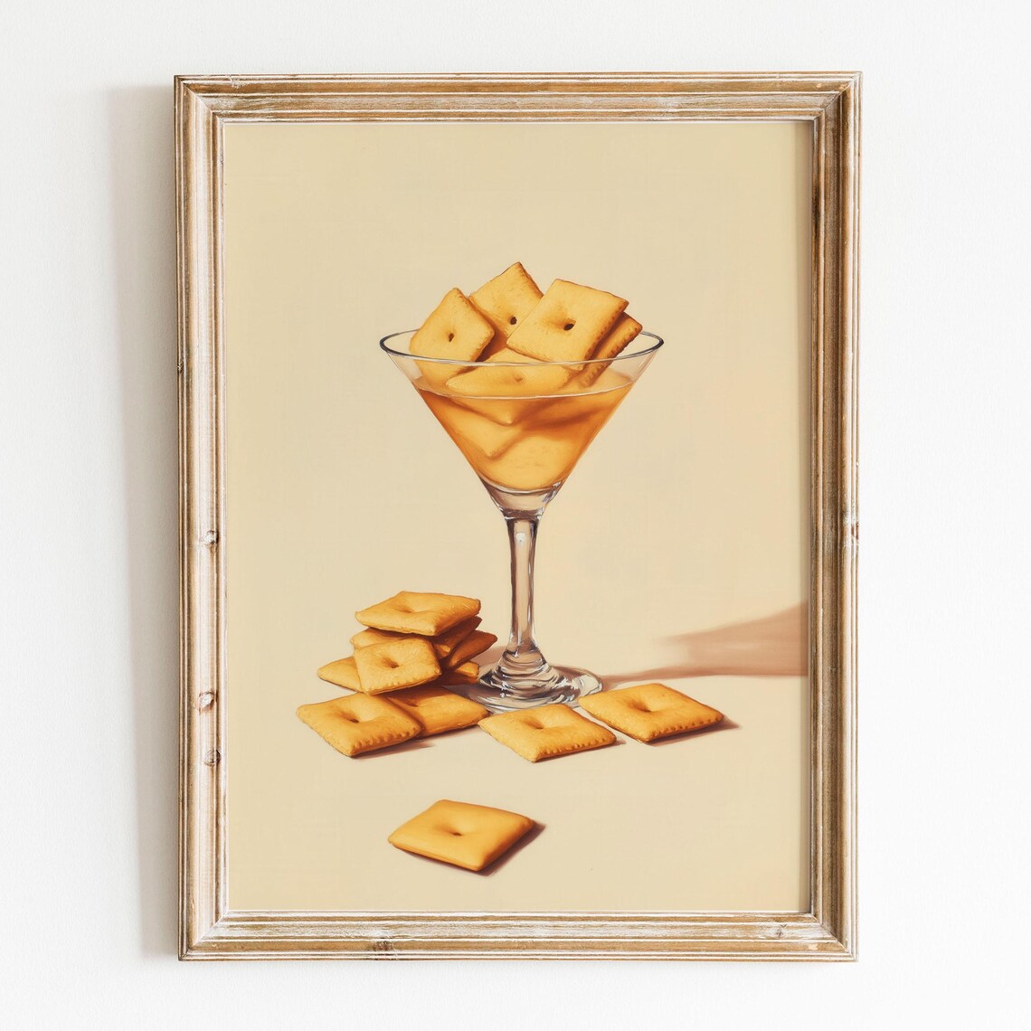 Cheese Crackers in a Martini Glass Quirky Cocktail Bar Poster