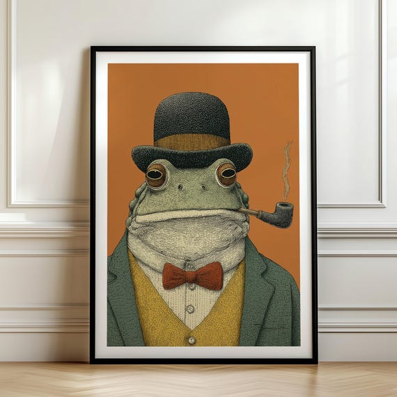 Gentleman Frog Poster Whimsical Animal Print