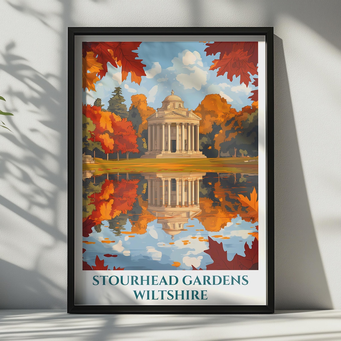 Stourhead Gardens Wiltshire Autumn Travel Poster