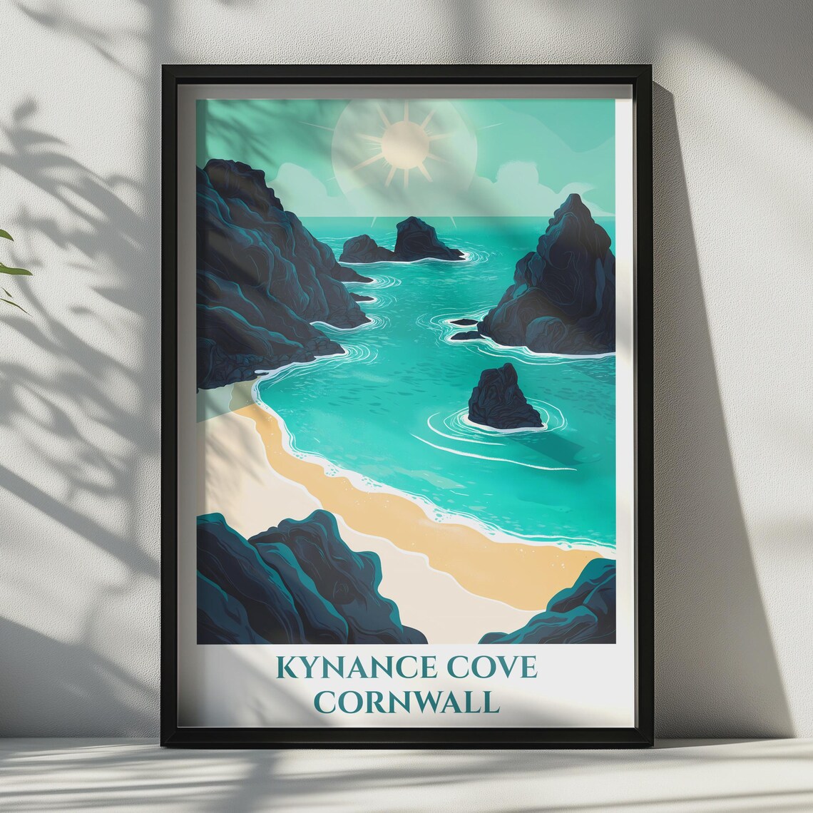 Kynance Cove Cornwall Retro Travel Poster