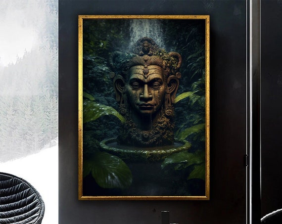Buddha Statue Print Wall Decor Sculpture Decor Ready To Hang Framed Painting Ancient Sculpture Art Print On