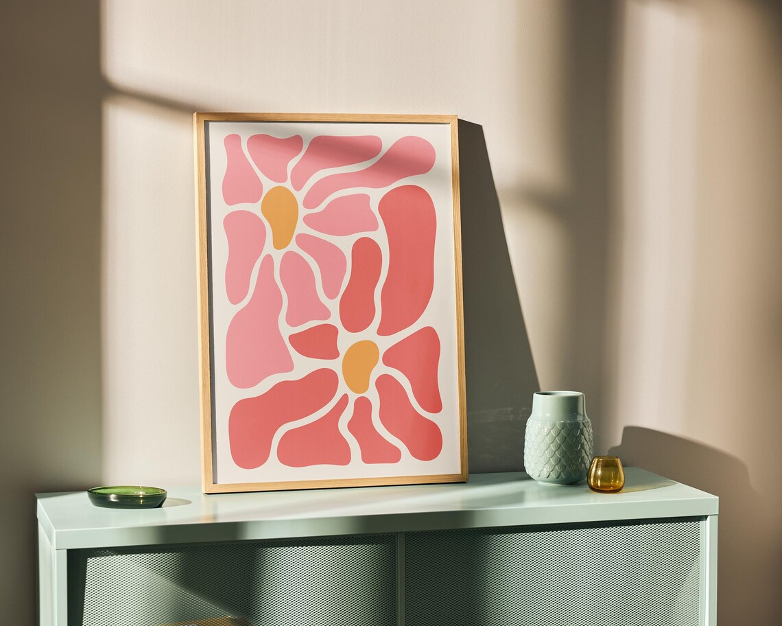 Boho Flower Abstract Botanical Art Print - Image 2