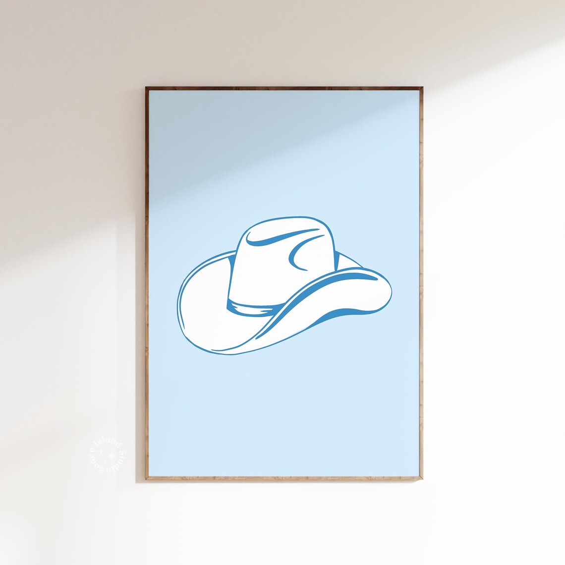 Blue Cowgirl Hat and Boots Western Art Print