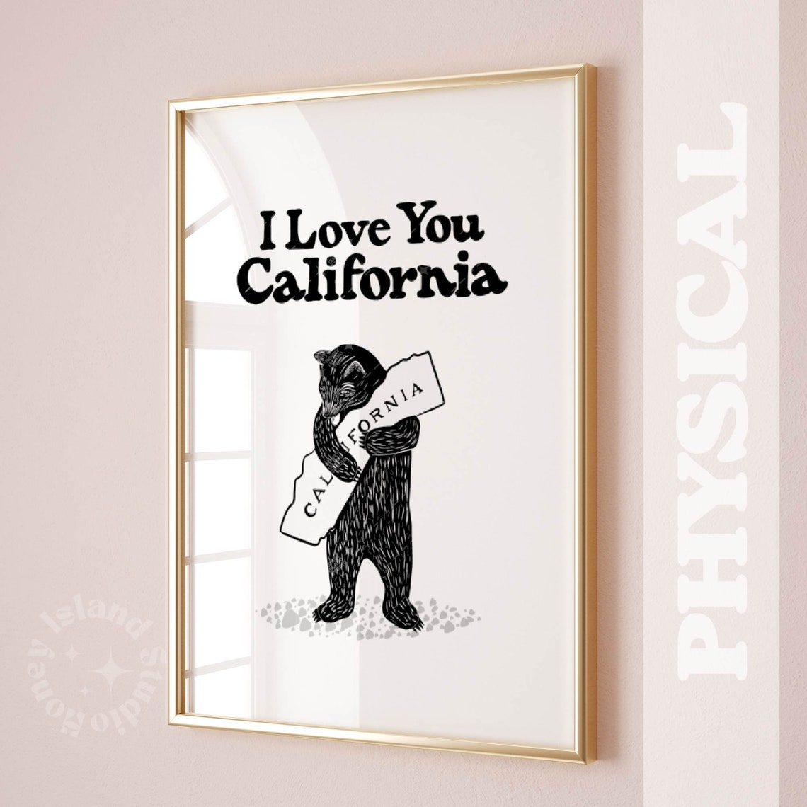 Bear Hug I Love You State Poster Print