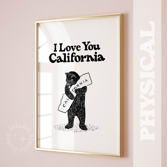 Bear Hug I Love You State Poster Print