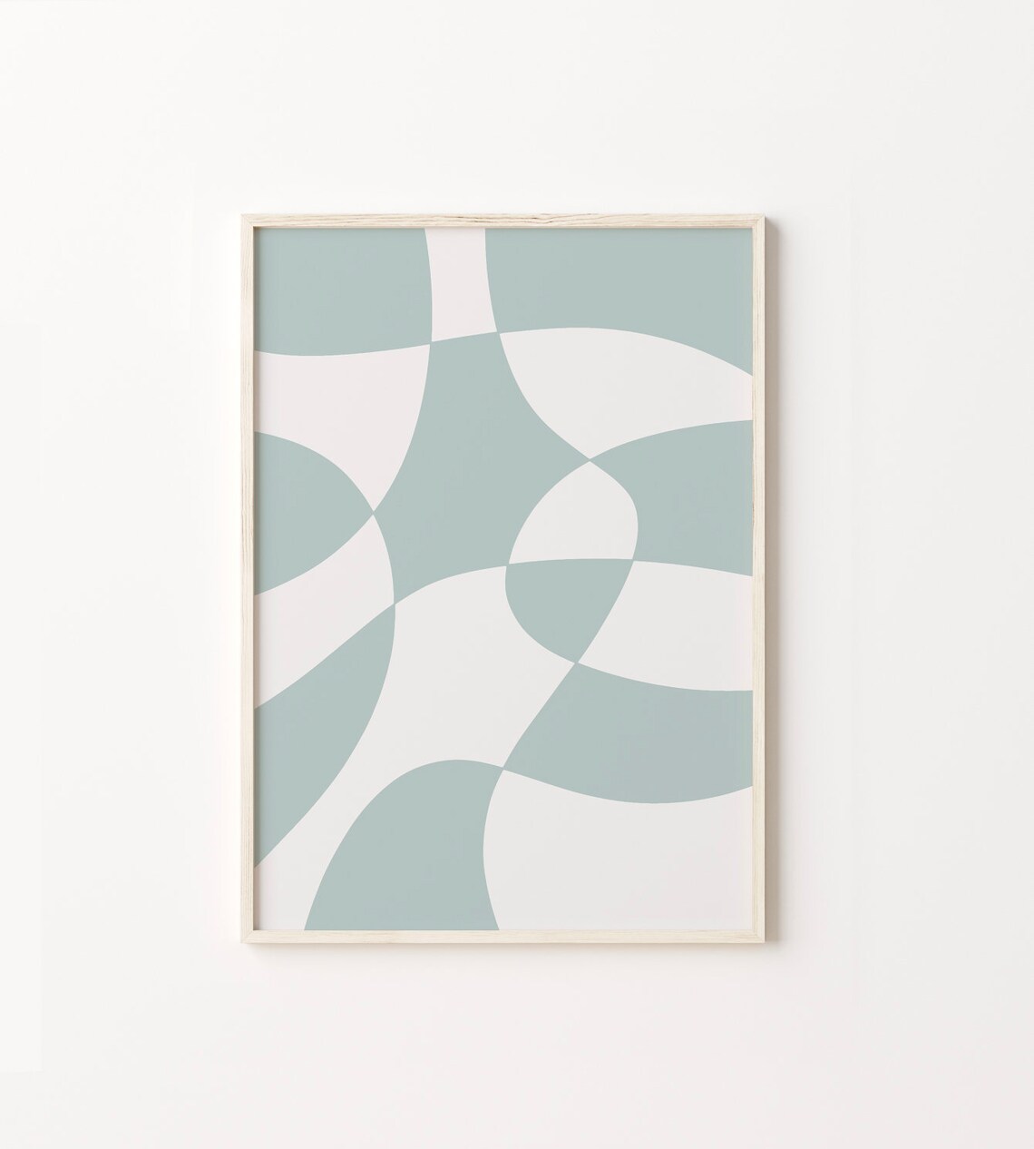 Checkered Print Sage Green Checkers Abstract Art