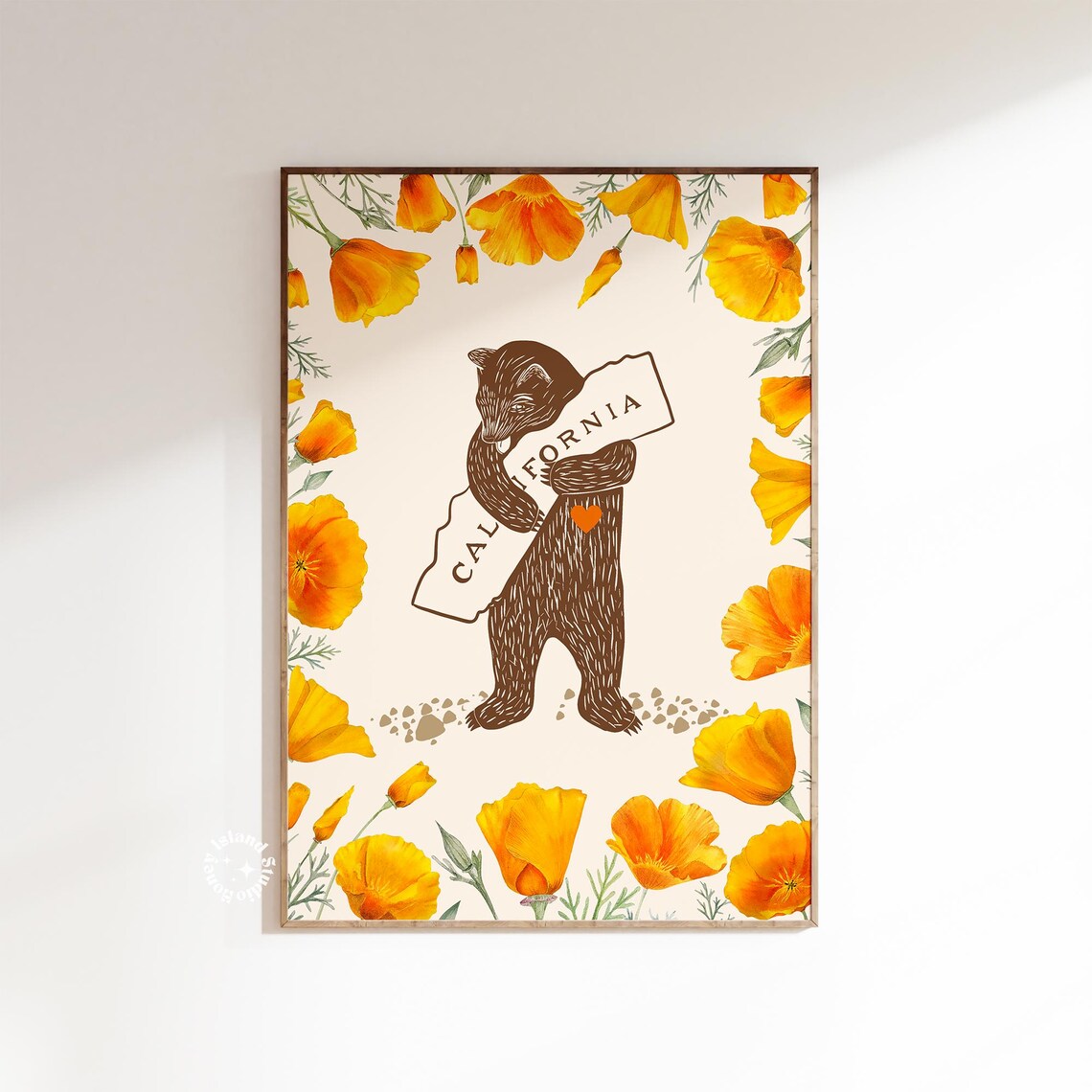 I Love Bear Hug Retro Poppy Illustration Art Print