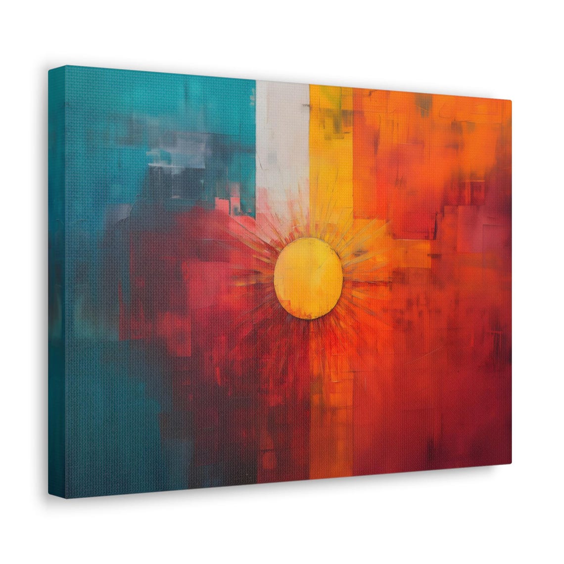 Abstract Geometric Sun Color Block Modern Bold Energy Wall Art - Image 2