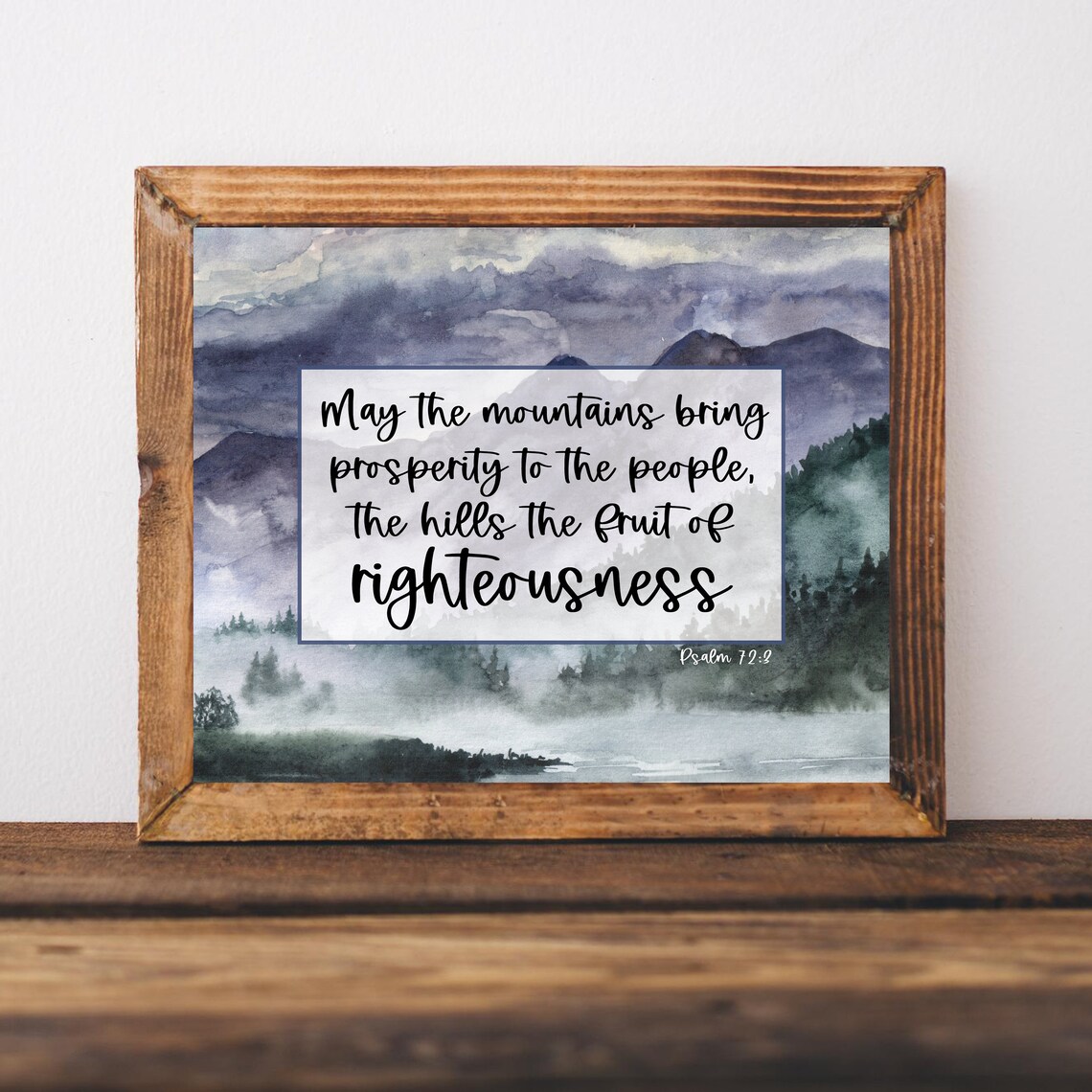 Mountain Bible Verse Psalm 723 Christian Printables Scripture Poster Wall Art Print Sign Home Above The Bed Decor
